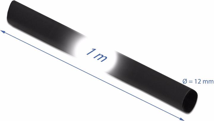 Immagine prodotto Delock Tubo termorestringente 1m x 12mm rapporto di restringimento 4:1 nero (1 x)