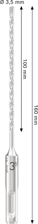 Produktbild Bosch Hausgeräte HammerbohrerPRO SDSplus-5X 3.5x100x160mm 2608707229 (3,5 Millimeter)