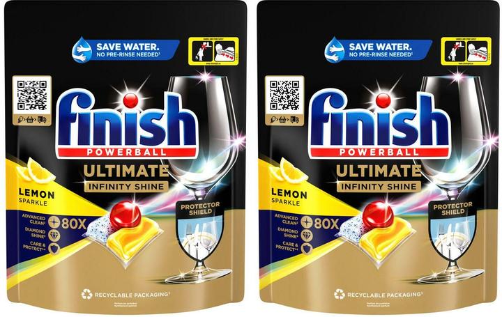 Immagine prodotto Finish Ultimate Infinity Shine Citrus (2x80 Tabs) (Compresse, 160 Cicli di lavaggio)