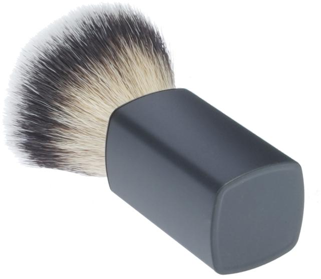 Immagine prodotto Pennello da barba in pelo sintetico, con manico in plastica nera Altezza: 10 cm Anello Ø 21 (Pennello da barba)
