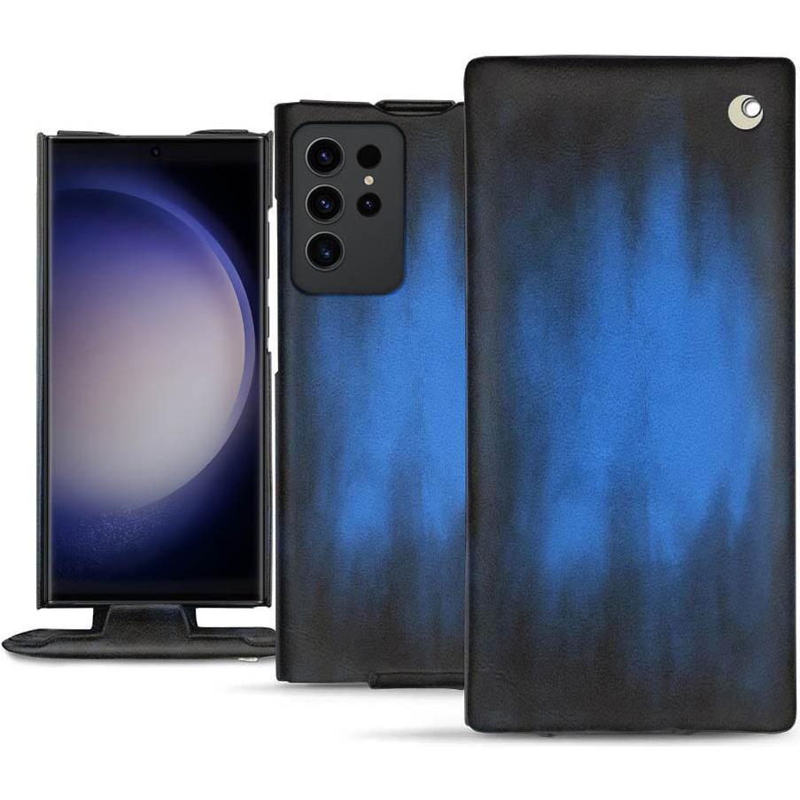 Thumbnail - Noreve Lederschutzhülle vertikal (Samsung Galaxy S23 Ultra), Smartphone Hülle, Blau