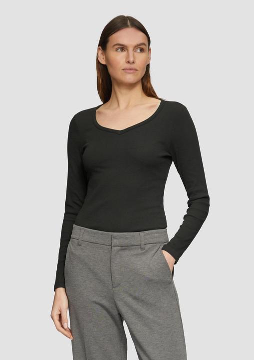 Produktbild S.Oliver T-Shirt Feines Jersey-Longsleeve mit Rippstruktur (44)
