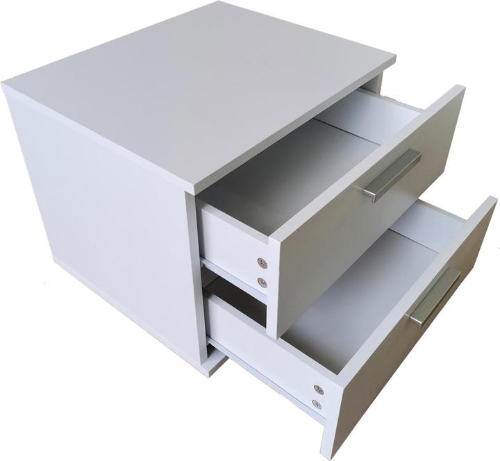Produktbild HTI-Living Nachtschrank Weiss mit 2 Schubladen Nina (45 x 38 x 38 cm)