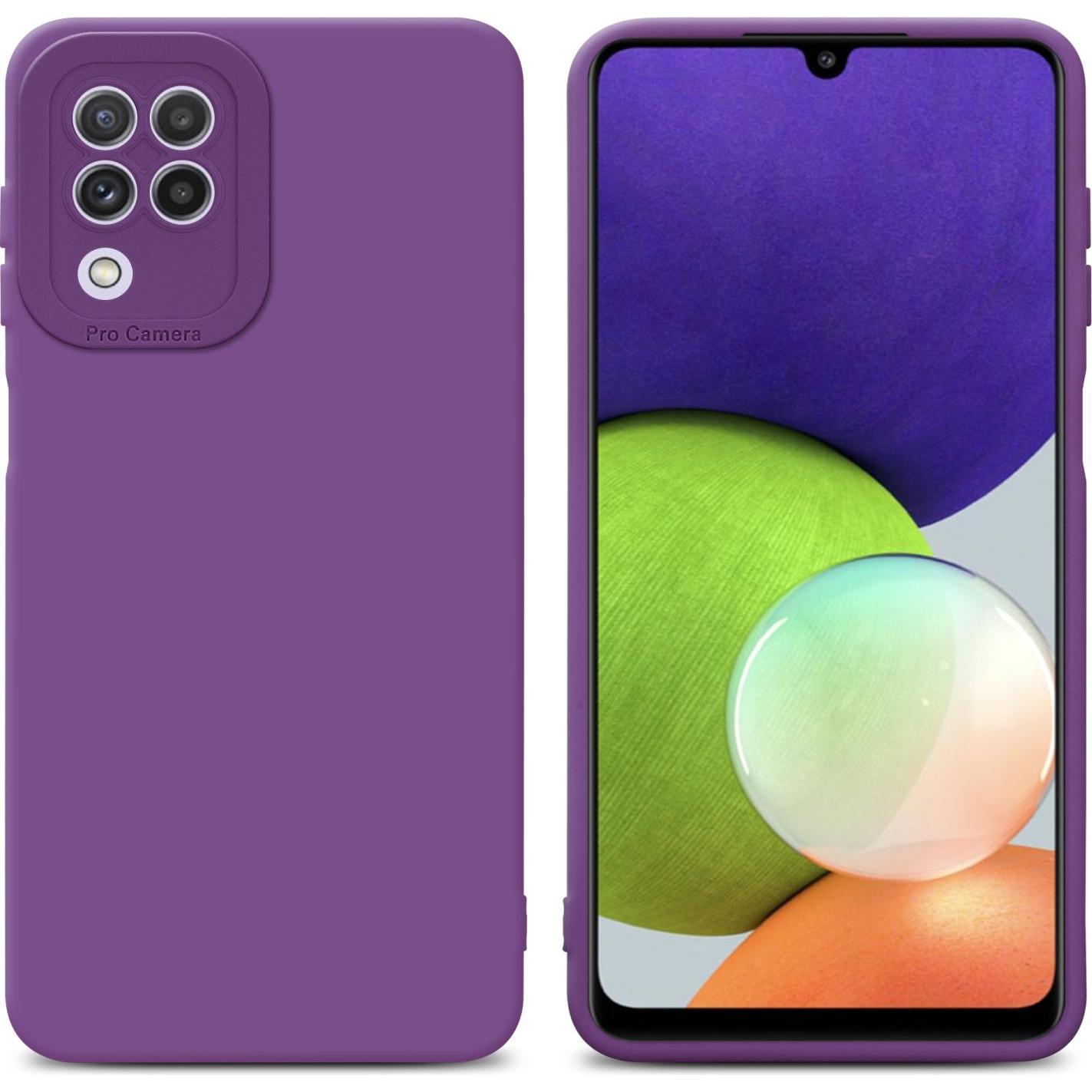 Cadorabo Hülle für Samsung Galaxy A22 4G im TPU Fluid LM162 Style (Samsung Galaxy A22), Smartphone Hülle, Violett