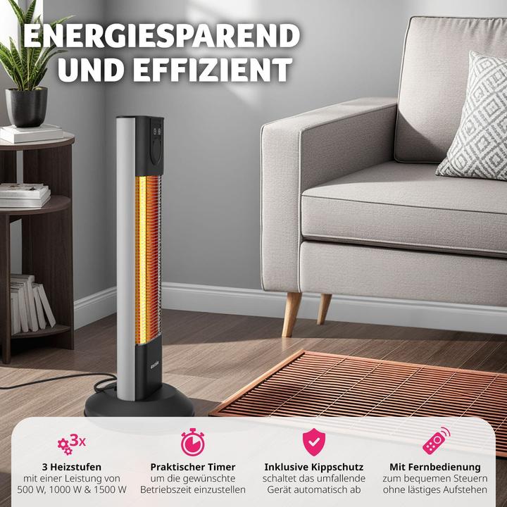 Actual product image tectake Solaris Terra 1500W infrared radiant heater with timer function (1500 W)