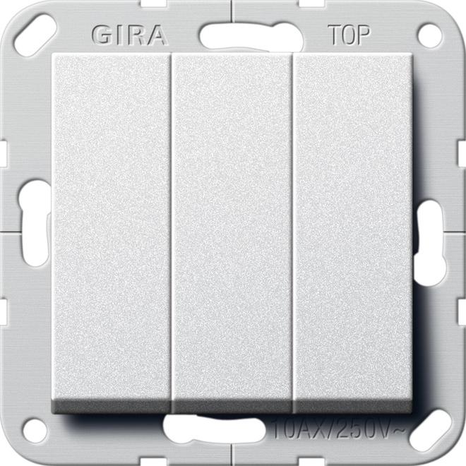 Gira Wipptaster BS 3f Schliesser System 55 F 284426, Taster + Schalter, Silber