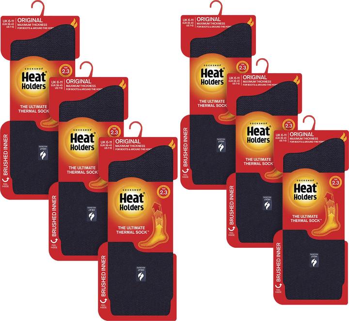 Heat Holders 6 Paar original dicke Winter-Thermosocken für
