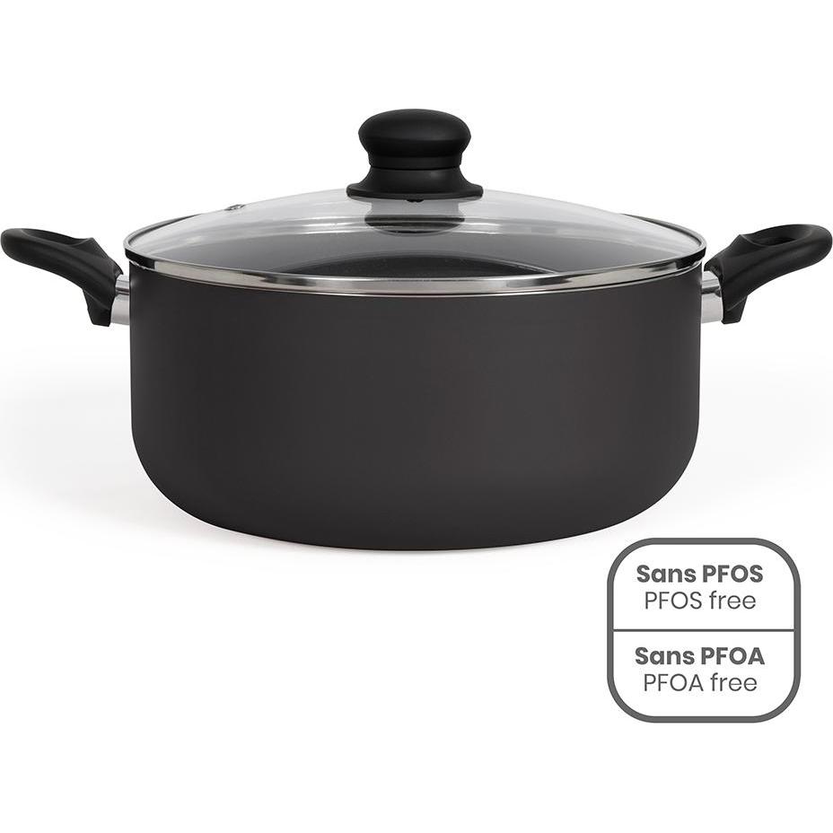 Livoo Kochtopf 28 cm, Pfanne + Kochtopf, Schwarz