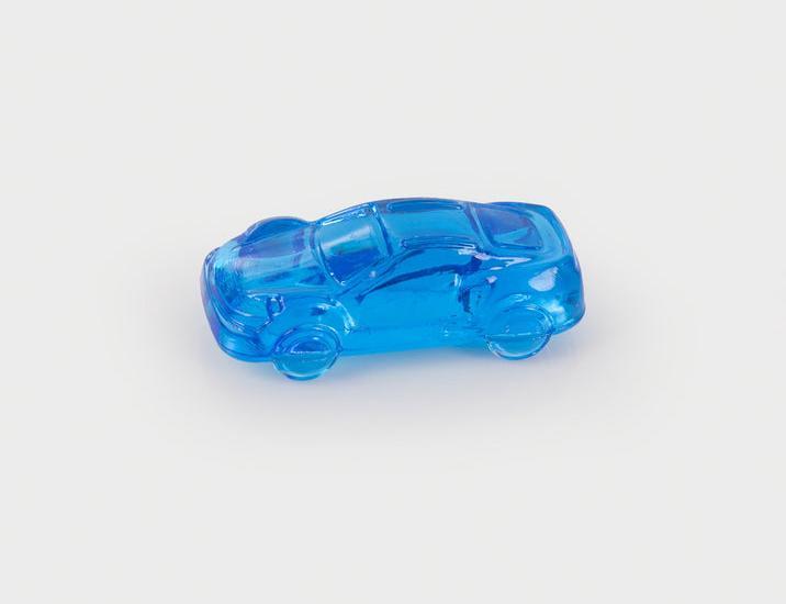 Actual product image TickiT Set with 72 colorful, translucent plastic car figures in a storage box