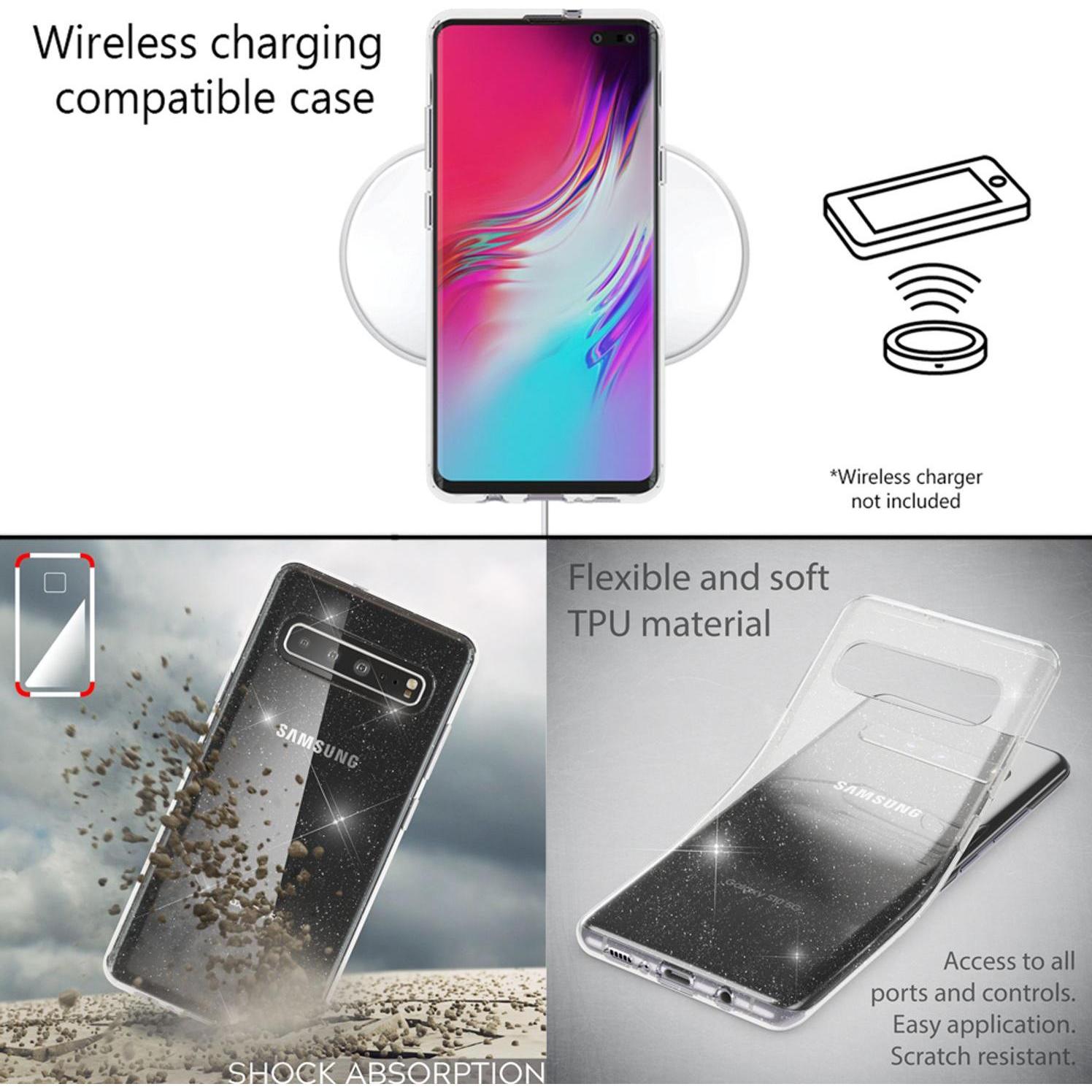 Thumbnail - Nalia Glitzer Hülle (Samsung Galaxy S10), Smartphone Hülle, Transparent