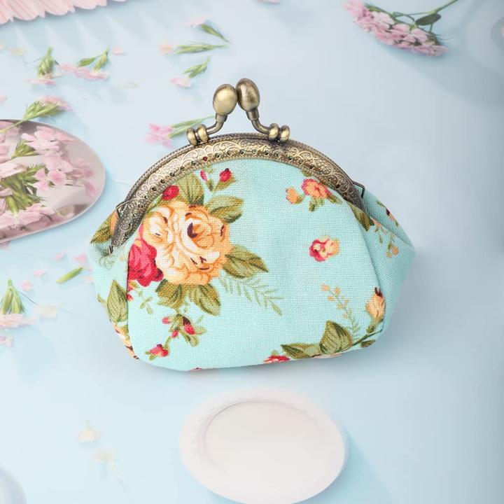Immagine prodotto Only-Bags.Store Floral Münzgeldbörse Münzgeldbörse Retro Tasche
