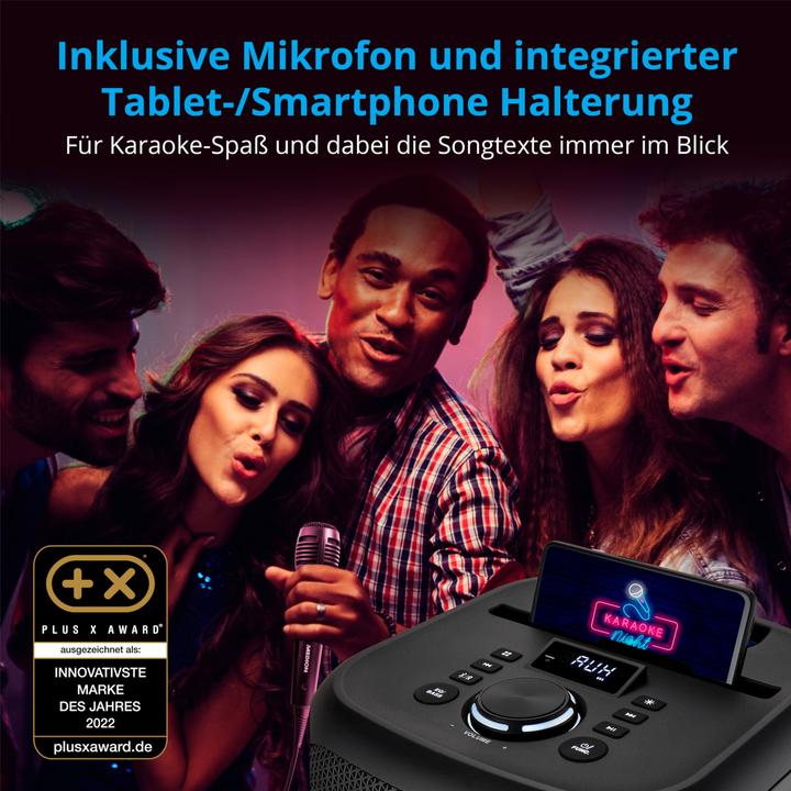 Produktbild Medion LIFE® S61991 Partylautsprecher, tragbares Bluetooth®-Soundsystem. Bluetooth® 5.0 für kabellose Musik (3 h, Akkubetrieb, Netzbetrieb)