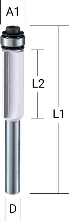 Produktbild Makita Bündigfräser mit Anlauflager stirnseitig 2 Schneiden