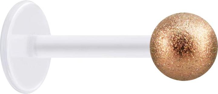 Immagine prodotto Star Piercing Micro Labret trasparente con pallina in oro rosa specchiato (Materiale sintetico, Acciaio chirurgico 316L, senza ottone)