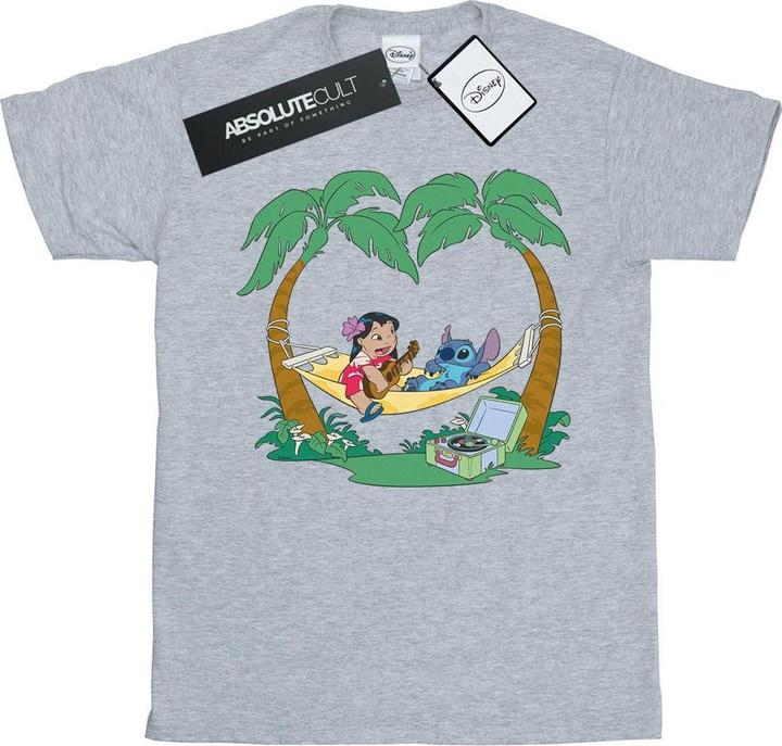 Actual product image Disney Womens/Ladies Lilo And Stitch Play Some Music Cotton Boyfriend T-Shirt (M)