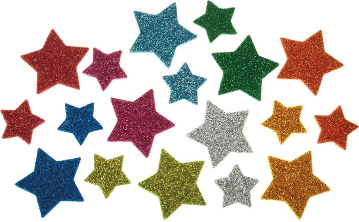Immagine prodotto Rayher Stelle in gomma spugna glitterate, 2+3cm ø, 100 pe