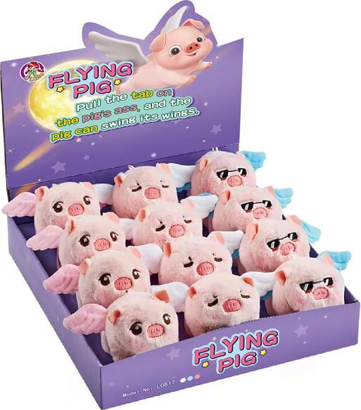 Produktbild Kögler Fliegendes Schweinchen, mit Vibration und drehendem Schwanz in 3 Designs sortiert (6 cm)