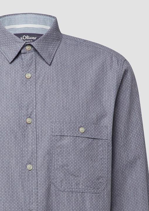 Immagine prodotto s.Oliver Hemd Regular Fit: Gemustertes Langarmhemd mit Kentkragen (S)