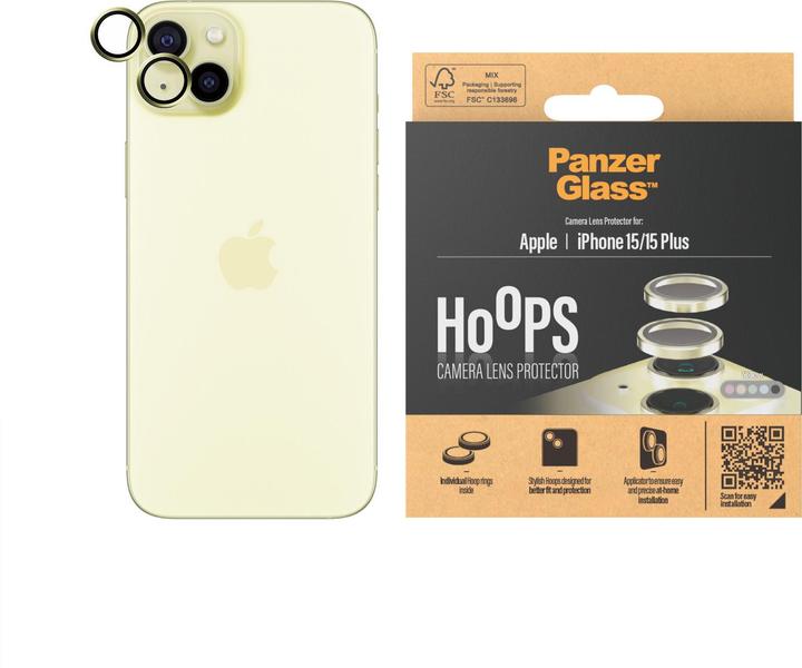 Actual product image PanzerGlass Hoops Camera Lens Protector (1 Piece, Apple iPhone 15, Apple iPhone 15 Plus)