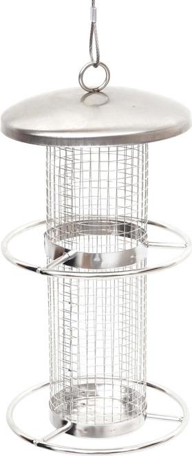 Produktbild Mendler Vogelfutterstation HWC-G90, Futterspender Futtersäule, Edelstahl 27cm