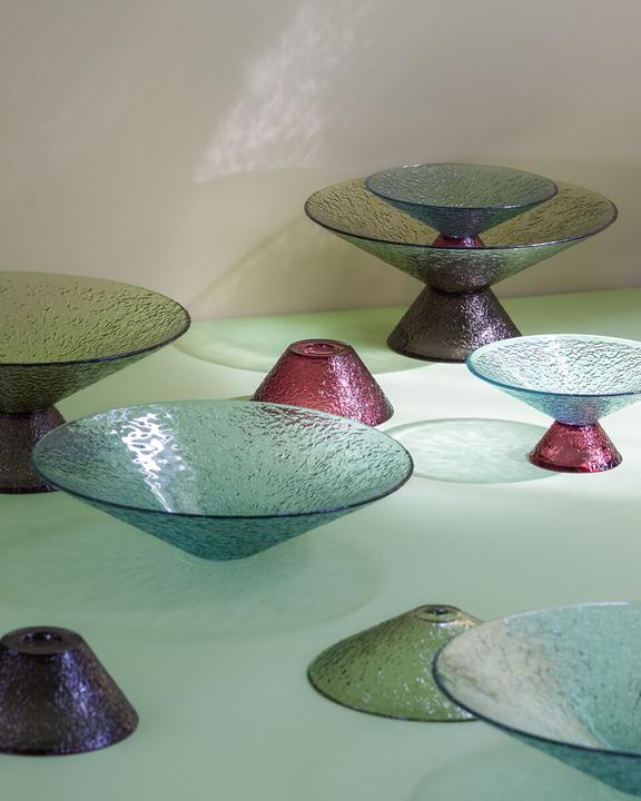 Actual product image Hübsch Bonbon Glass Bowl Large Blue/Red (25 cm, 1x)