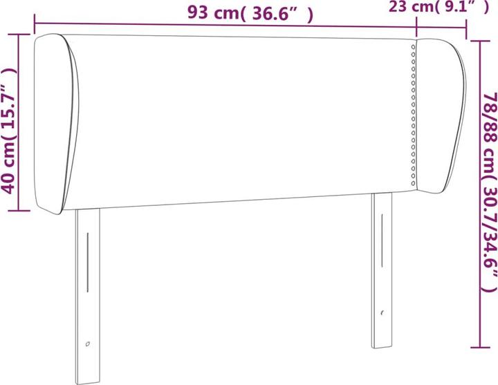 Actual product image vidaXL Kopfteil (93 x 23 x 88 cm)