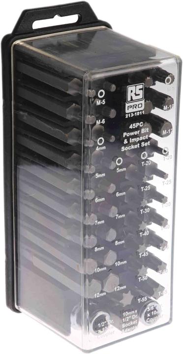 Actual product image RS PRO 045 piece HD power tool bit/socket set