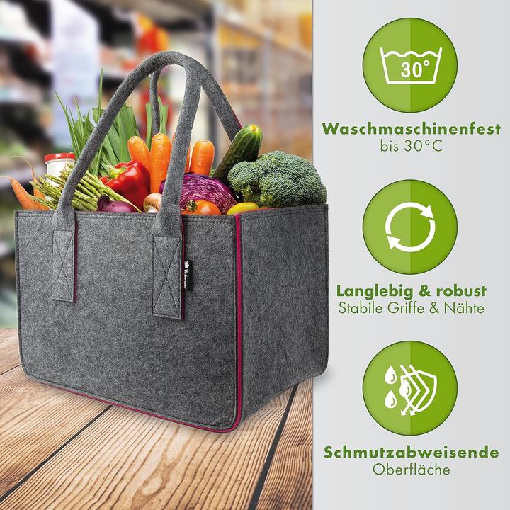 Produktbild Tebewo 2er-Set Faltbare Tragetasche aus Filz