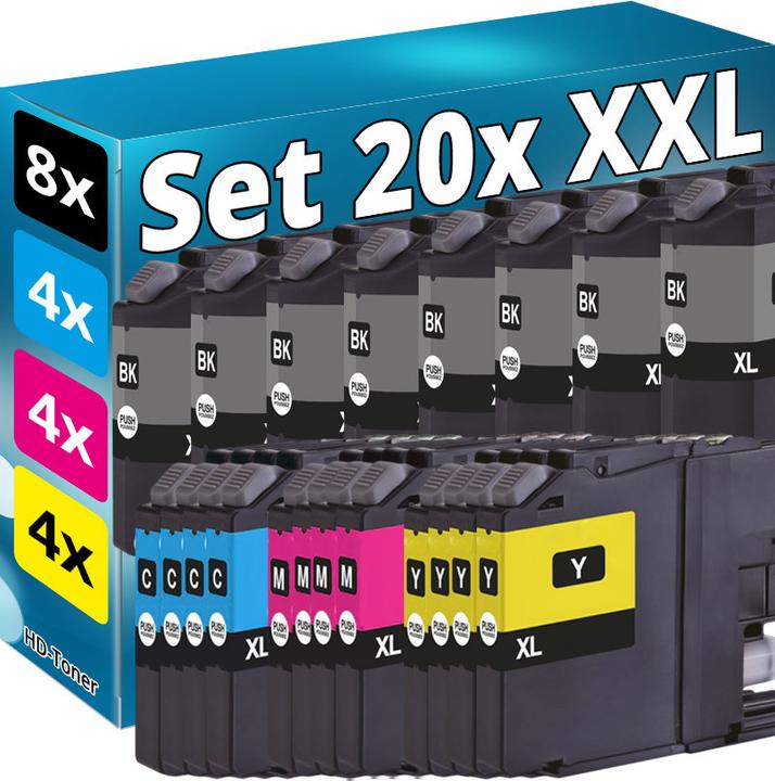Image du produit Druckfuxx 20x XL PATRONEN kompatibel BROTHER MFC-J480DW J880DW J4420DW J4620DW J