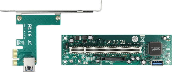 Image du produit Delock Carte Riser PCI Express x1 vers 1 x PCI 32 Bit Slot avec 60 cm de câble