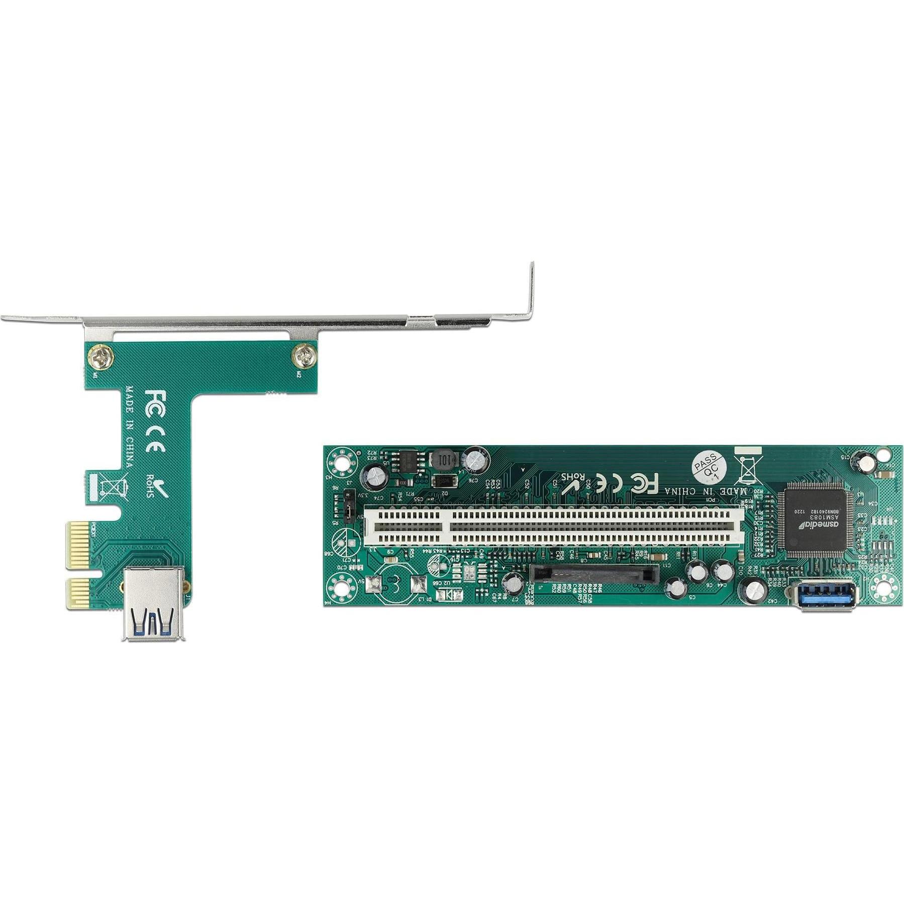 Thumbnail - Delock Riser Karte PCI Express x1 zu 1 x PCI 32 Bit Slot mit 60 cm Kabel, Mainboard Zubehör