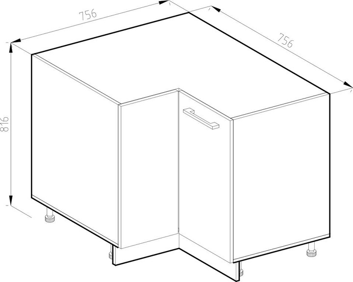 Produktbild Vicco Eckschrank für Haushaltsgegenstände R-Line (75.5 x 46 x 81.5 cm)
