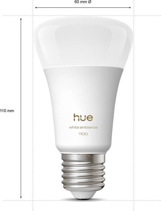 Philips Hue White Ambiance (E27, 11 W, 1100 lm, 2 x, F)