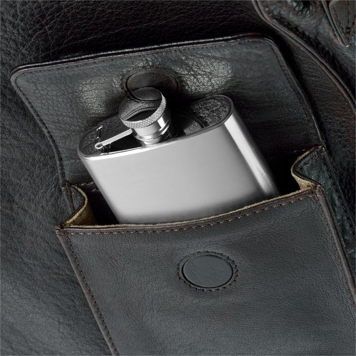 Produktbild WMF Flachmann 120ml 12x7cm Manhattan Cromargan Edelstahl mattiert Geschenkidee (120 ml)