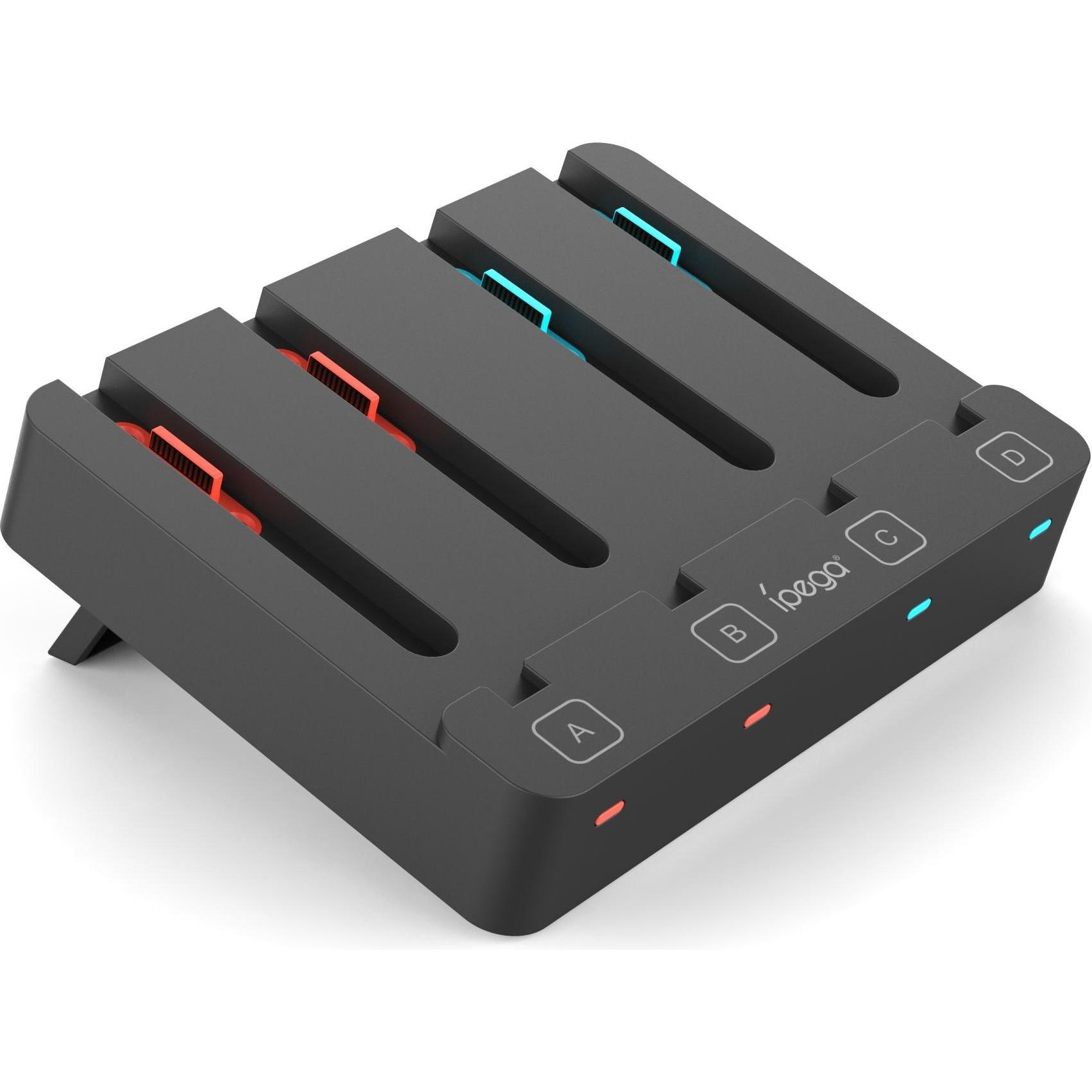 iPega SW2081 Charger Dock for JoyCon Controllers Nintendo Switch 1/2 Black, Accessori per controller gaming, Nero