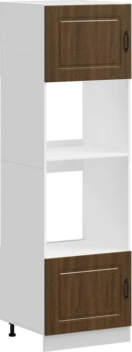 vidaXL Armoires de cuisine 2 pcs. Lucca brun imitation chêne Matériau dérivé du bois (60 x 57 x 207 cm)