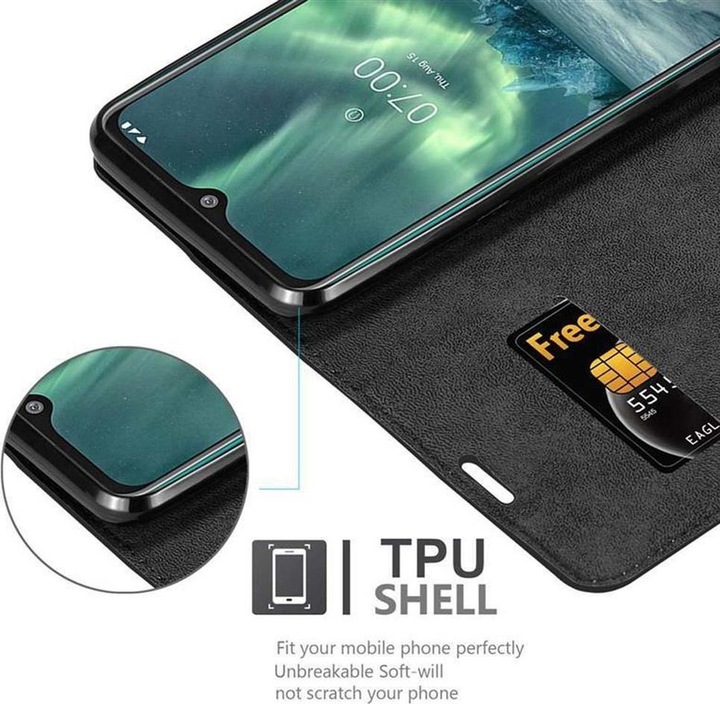 Actual product image Cadorabo Book Invisible Magnet Cover (Nokia 7.2)