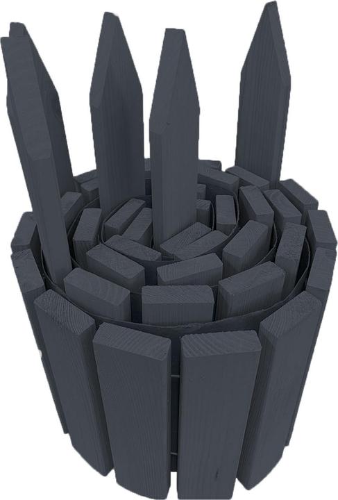 Natura Punto Beetumrandung aus Holz, Beeteinfassung dunkelgrau, 200 x 20/35 cm