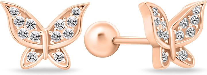 Actual product image Brilio Silver - Playful bronze earrings Butterflies EA631R