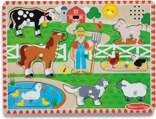 Actual product image Melissa & Doug MELISSA Old MacDonald's Farm Sound Puzzle (English Song Only) (8 pieces)