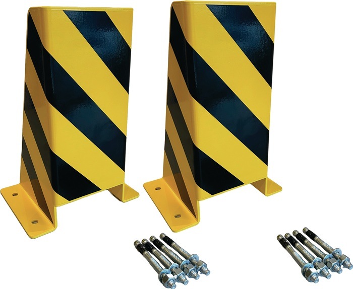 Actual product image Gewa Protective corner H400xL160/200mm U-shape steel sheet black/yellow PU=2 pcs.