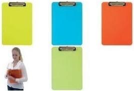 Image du produit Maul Planchette à pince fluo, DIN A4, bleu transparent en plastique, pince plate nickelée (22,6 x 31,8 cm)