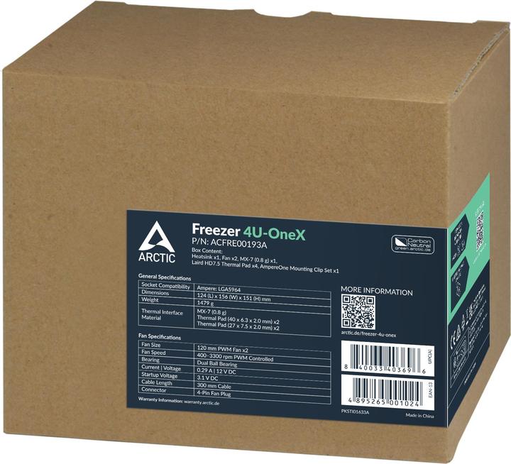 Actual product image Arctic Kühler Freezer 4U-OneX CPU Cooler for AmpereOne (156 mm)