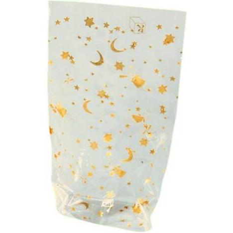 Folia Bringmann 10 Zellglasbeutel 180x300 mm mit Weihnachtsdruck, Lebensmittelverpackung