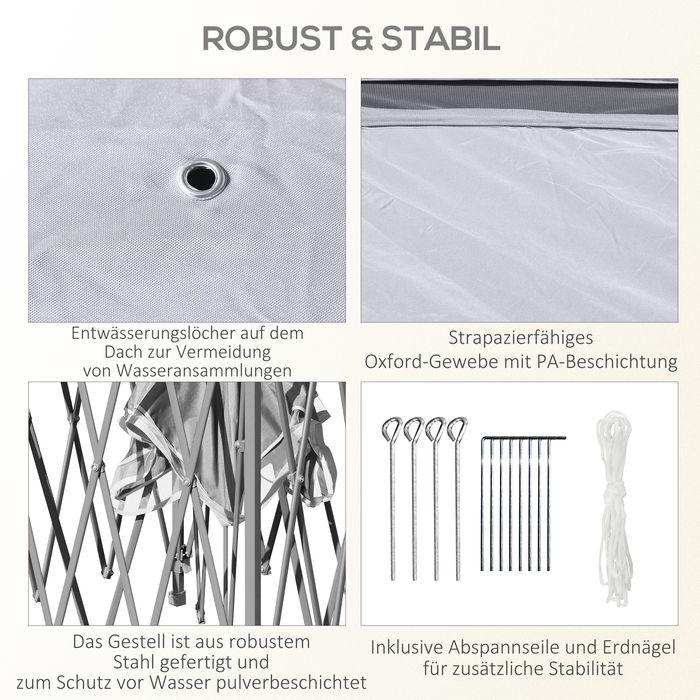 Actual product image Swisshandel24 Faltpavillon 3x3 m, 4 abnehmbare Mückennetze, Oxford-Gewebe Metall Grau (330 cm, 330 cm)
