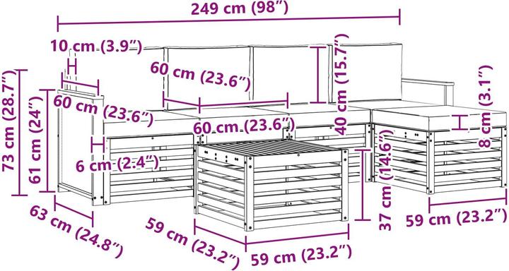 Produktbild vidaXL Outdoor-Sofa