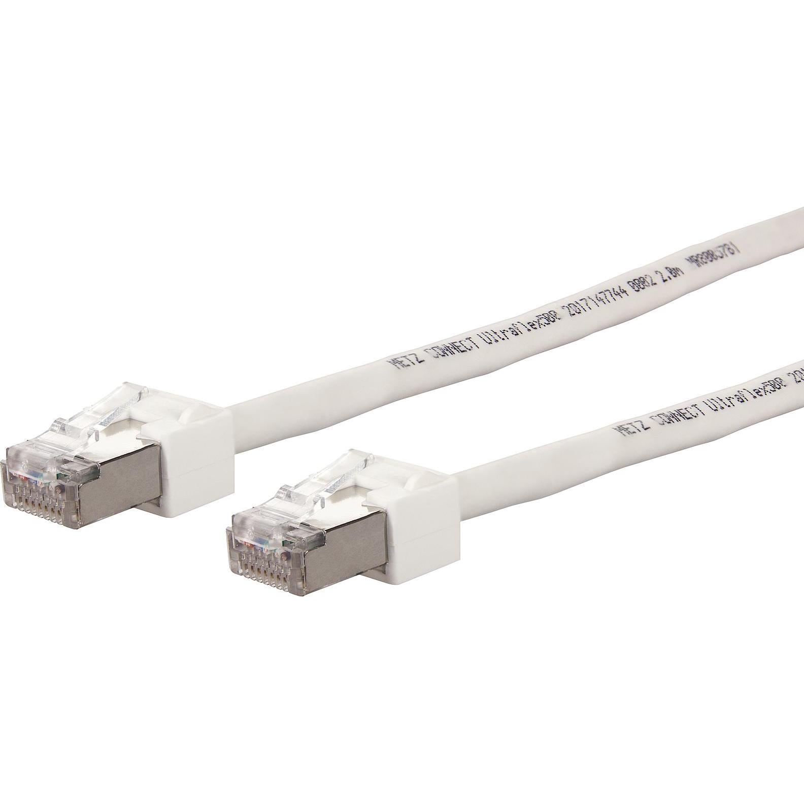 Metz Connect BTR Ultraflex500 VoIP Patchkabel SFTP Cat,6 weiss 1,0m (S/FTP, CAT6, 1 m), Netzwerkkabel
