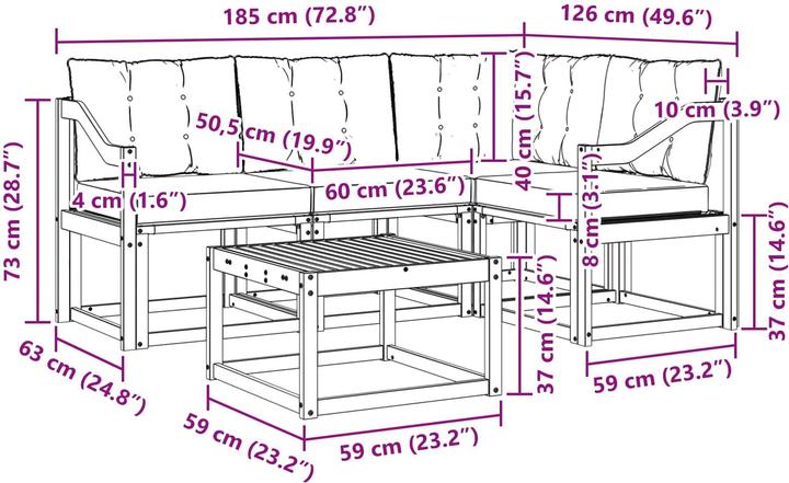 Produktbild vidaXL Outdoor-Sofa