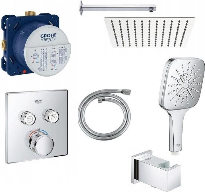 Produktbild Grohe Grohtherm SmartControl, Chrom, Eckig, 2 Ventile