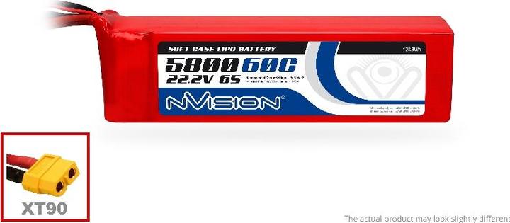 Produktbild nVision LiPo-Akku 22.2V 5800mAh 60C (22.20 V, 5800 mAh)
